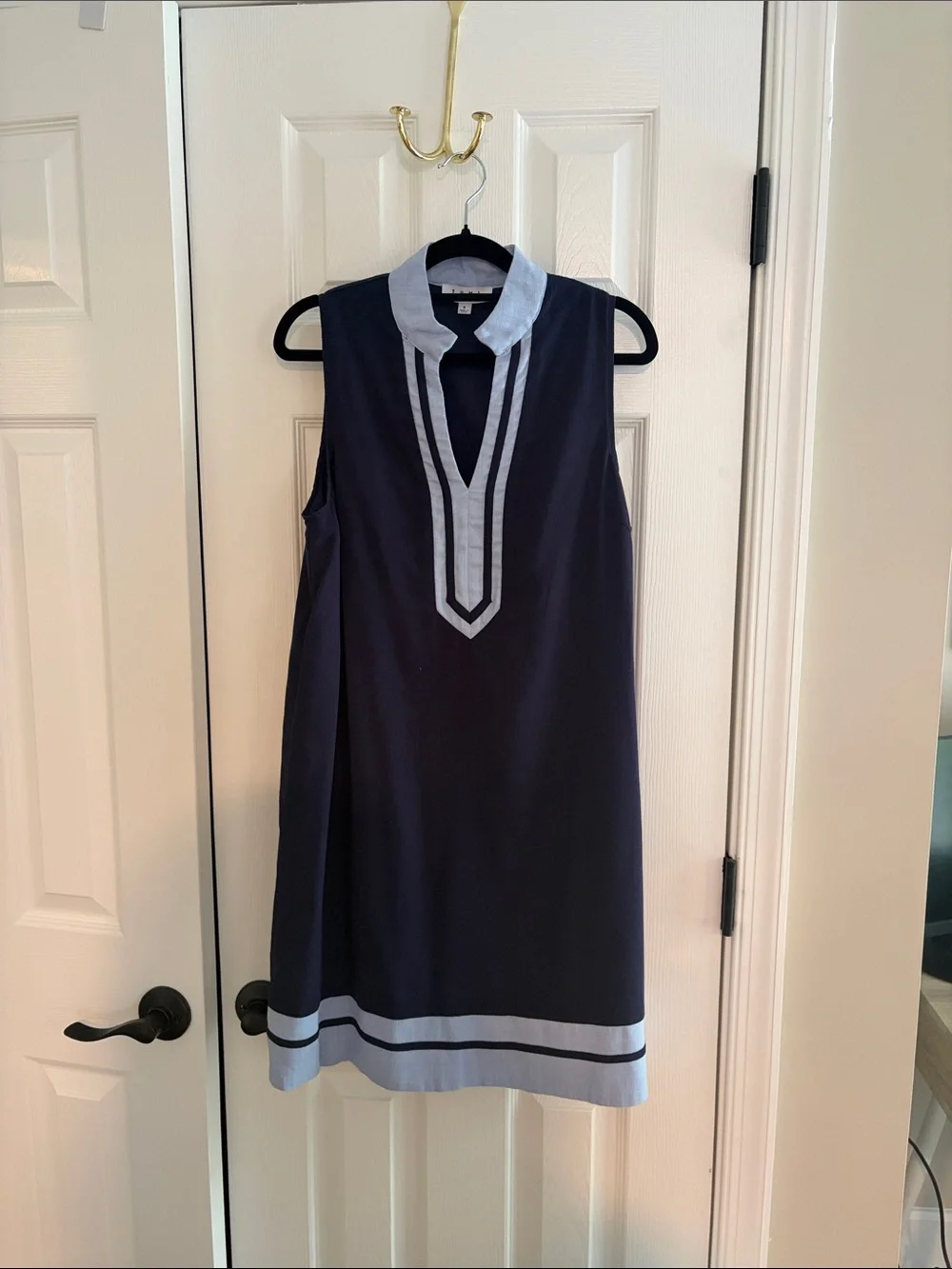 THML Navy Mini Dress with White Contrast Trim